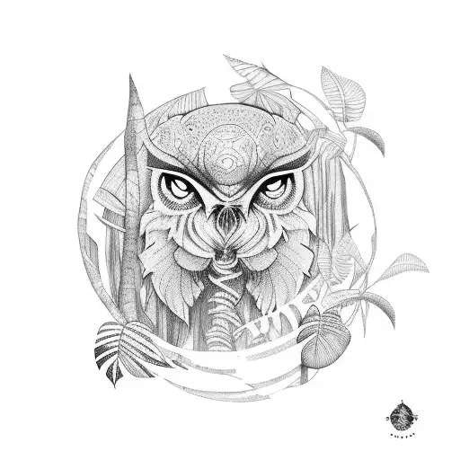 Jungle rainforest  tattoo design idea