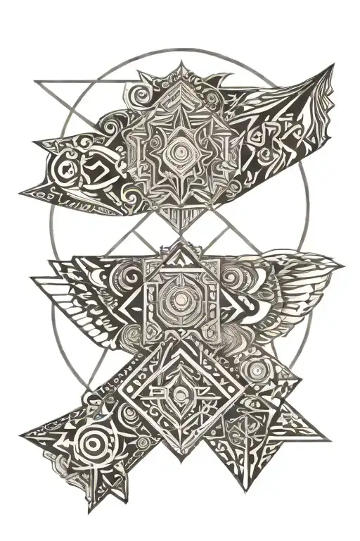 gypsy warrior surrounded tattoo design idea