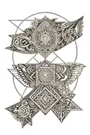 gypsy warrior surrounded tattoo design idea