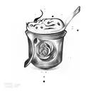café tattoo design idea
