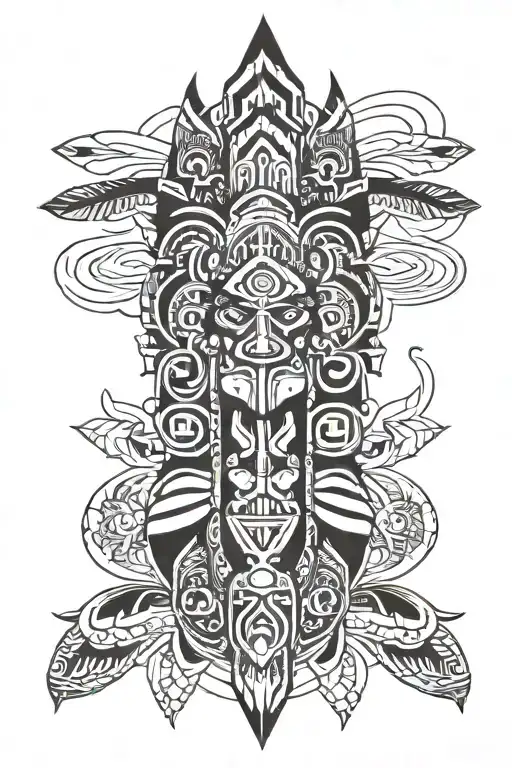native American totem pole tattoo design idea
