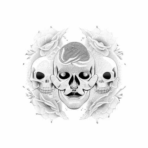 human heads different emotions on display tattoo design idea