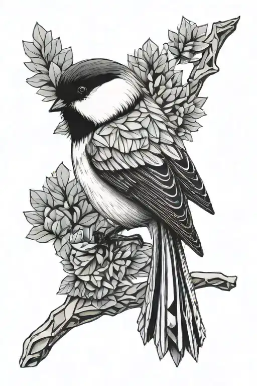 chickadee tattoo design idea