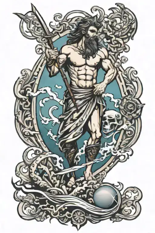 pool, poseidon, spear, tattoo design tattoo design idea