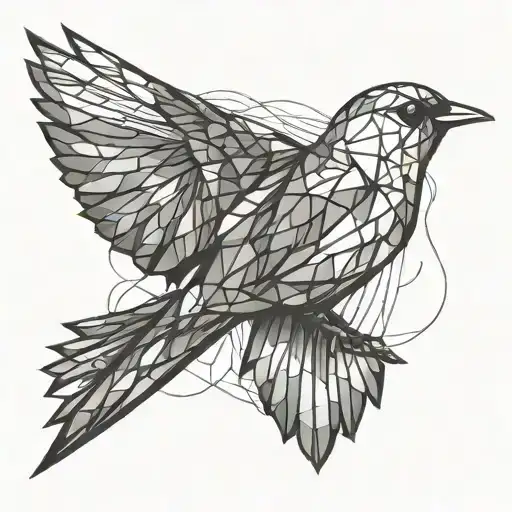 songbird flying  side profile tattoo design idea