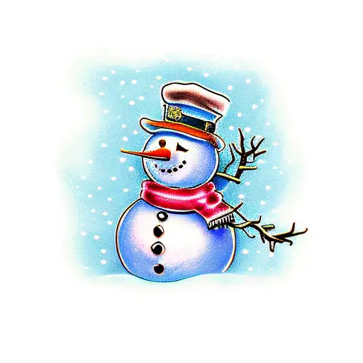 snowman tattoo design idea