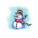snowman tattoo design idea