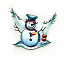 snowman tattoo design idea