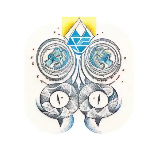 Leo and virgo horoscope tattoo design idea