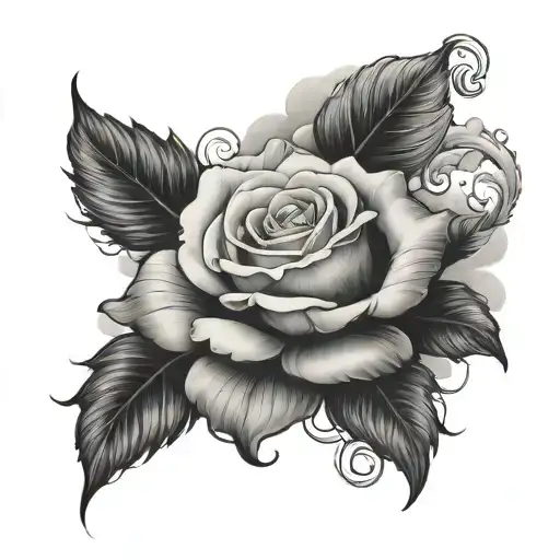 god, violet roses, cloud background tattoo design idea