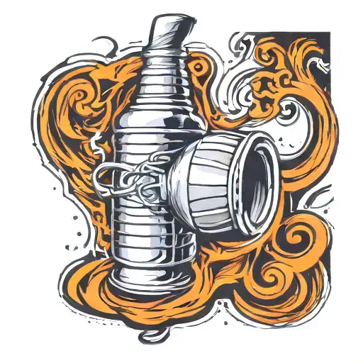 stanley cup overflowing tattoo design idea