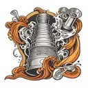 stanley cup overflowing tattoo design idea