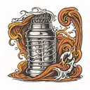 stanley cup overflowing tattoo design idea