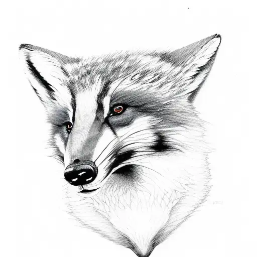 badger, fox, wolf and bunny  tattoo design idea