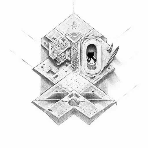 puerta con 1 cruz tattoo design idea