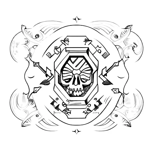 puerta con 1 cruz tattoo design idea