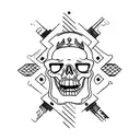 puerta con 1 cruz tattoo design idea