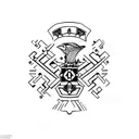 puerta con 1 cruz tattoo design idea