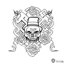 puerta con 1 cruz tattoo design idea