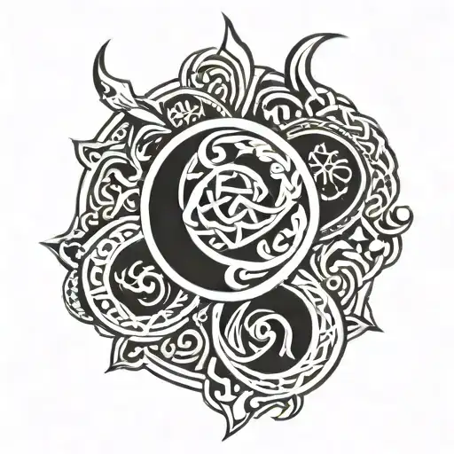 Viking symbols tattoo design idea