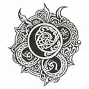 Viking symbols tattoo design idea