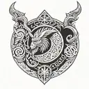 Viking symbols tattoo design idea