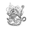 doraemon smoking a joint tattoo design idea