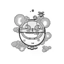 doraemon smoking a joint tattoo design idea