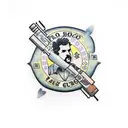 pablo escobar money gun tattoo design idea