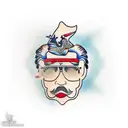 pablo escobar money gun tattoo design idea