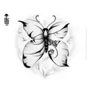 tropical, shaka, waves, floral, butterfly, realistic tattoo design idea