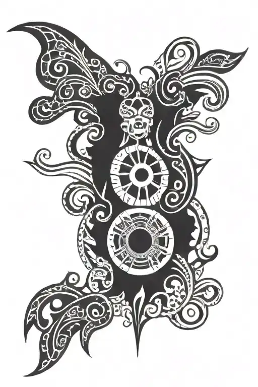 emo arm sleeve featuring tribal  tattoo design idea