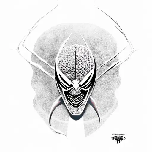 spiderman with venom tattoo design idea