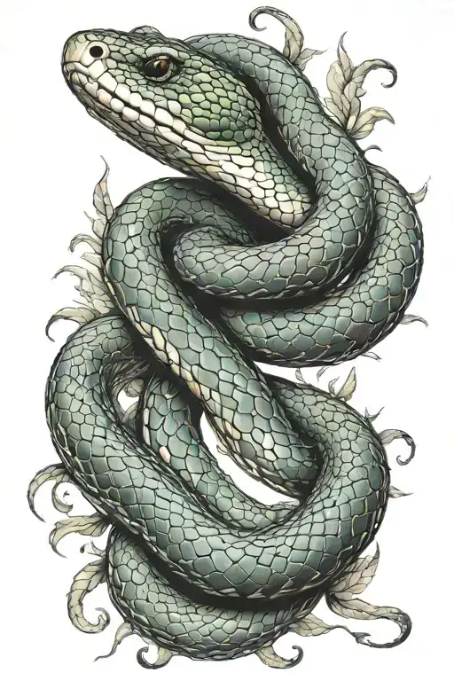 snake peelining skin tattoo design idea