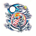 Moon tattoo design idea