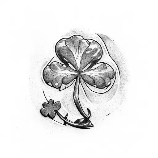 shamrock with letter T and number 22 tattoo design idea