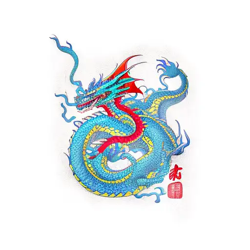 Dragon noodle tattoo design idea