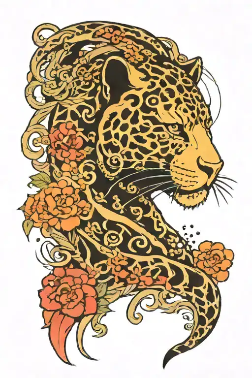 panther head tattoo design idea