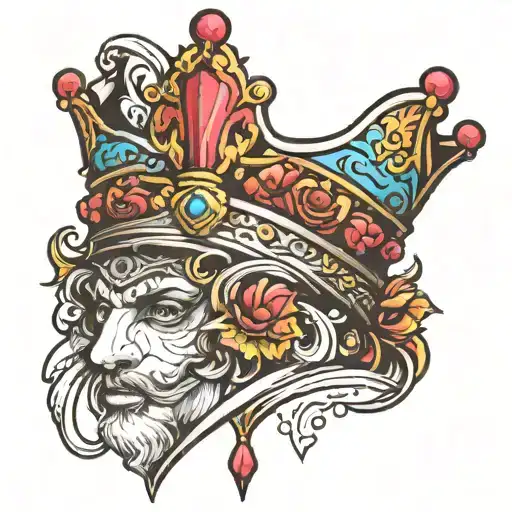 prince crown tattoo design idea