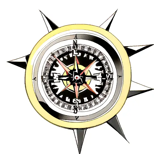 Compass with taurus tattoo design idea