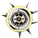 Compass with taurus tattoo design idea