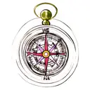 Compass with taurus tattoo design idea