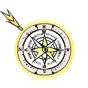 Compass with taurus tattoo design idea
