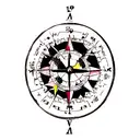 Compass with taurus tattoo design idea