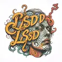 LSD lettering tattoo tattoo design idea