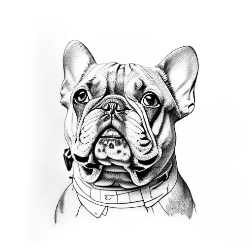 french bulldog , love , infinit tattoo design idea