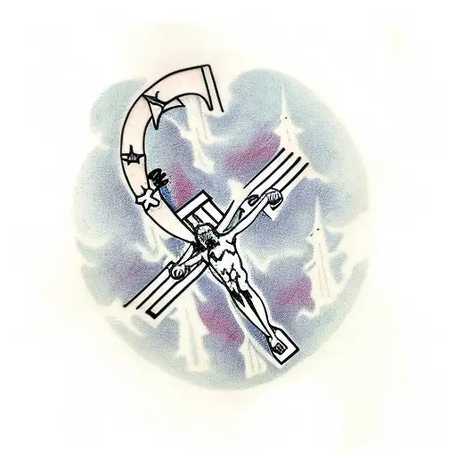 crucifix tattoo design idea