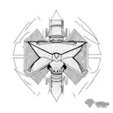 meat spaceship  tattoo design idea