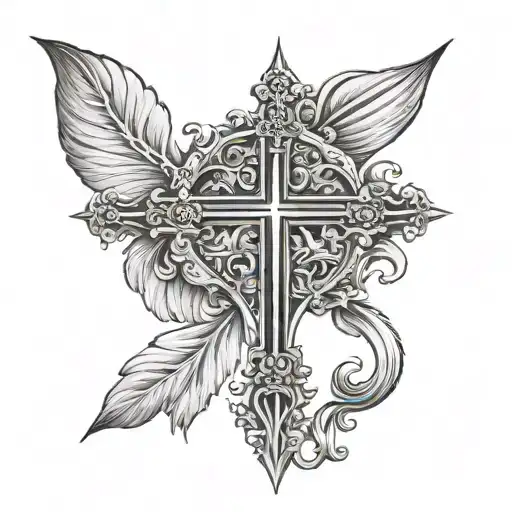 the verse roman's 8:18 cross underneath tattoo design idea