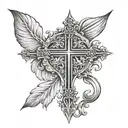 the verse roman's 8:18 cross underneath tattoo design idea
